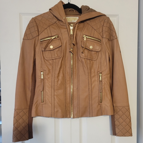 Michael Kors Jackets & Blazers - Michael kors hooded leather jacket